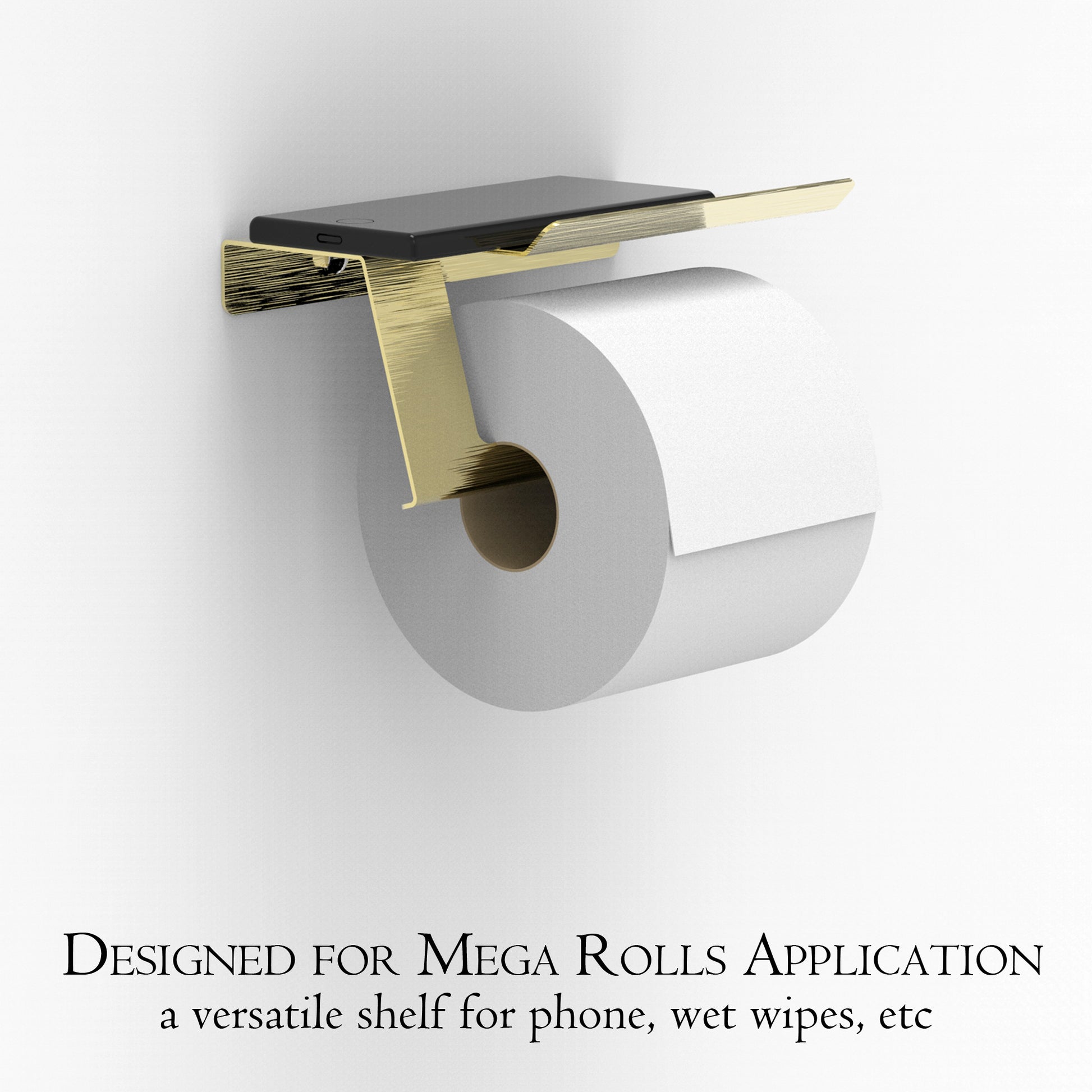 Metal Toilet Paper Holder Stand Toilet Tissue Roll Holder with Shelf Mega  Rolls